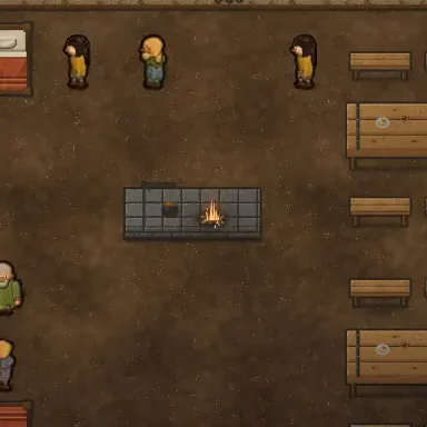 A warm hall in the evening